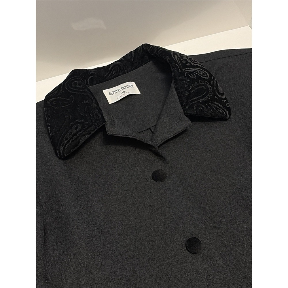 NWT VTG Alfred Dunner Women's Size 12 Blazer Jacket Black Contrast Collar USA - Picture 2 of 16